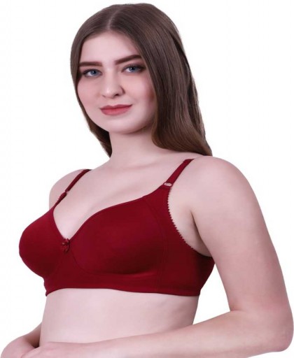 Lovable Cotton Non Padded Wired Full Coverage Bra in Maroon Color
