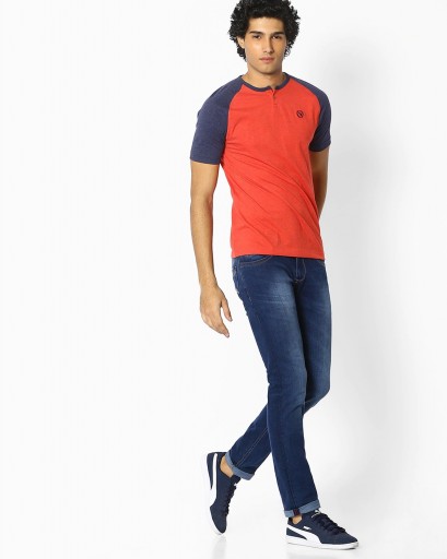 TEAMSPIRIT Henley T-shirt With Raglan Sleeves|BDF Shopping