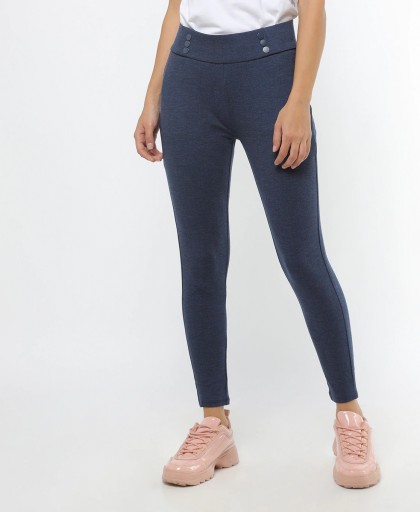 RIO High-Rise Treggings With Buttons